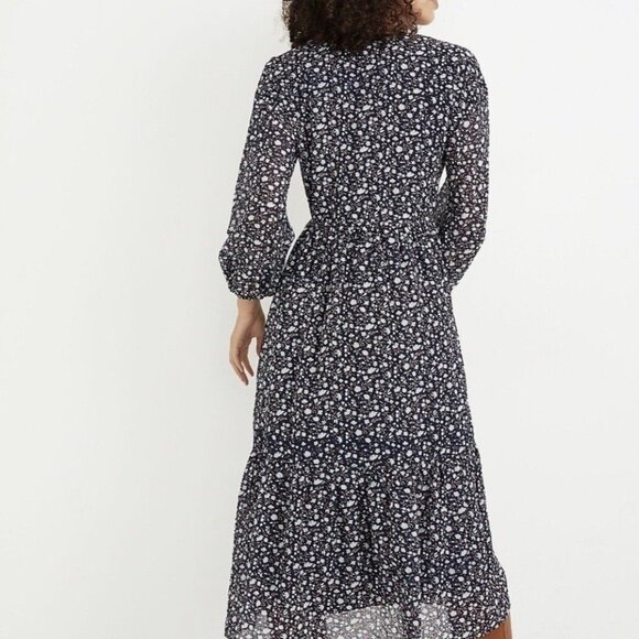 Madewell Harvest Vine Calico Floral Midi Dress Boho Peasant Cottagecore Sz Small - Picture 4 of 8